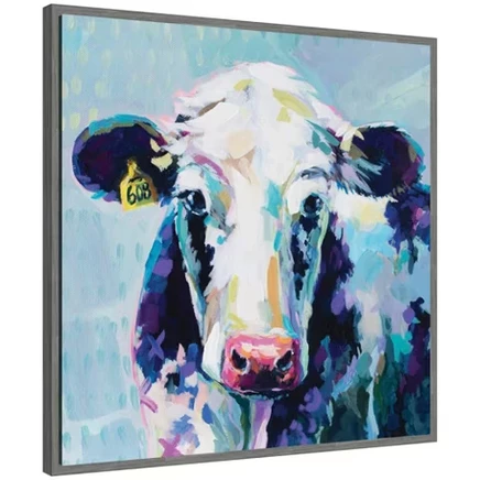 Картина на холсте Kate & Laurel Sylvie 608 Cow, серая