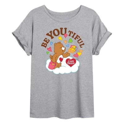 Женская футболка Be You Tiful с объемным рисунком серого цвета