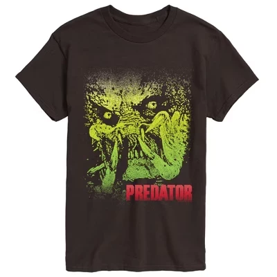 Мужская футболка Predator Face с принтом, темно-коричневая