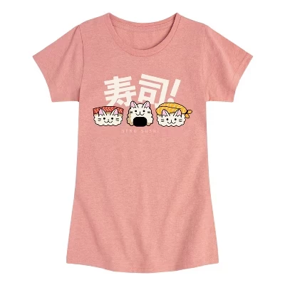 Футболка для девочек Instant Message Neko Sushi, розовая
