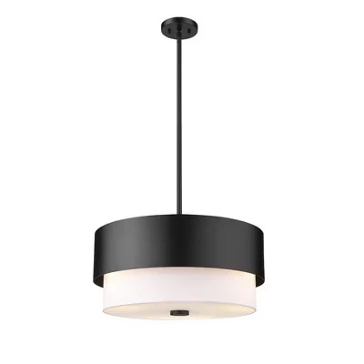 Подвеска Counterpoint 3-Light - Матово-черная сталь, современный дизайн в стиле ар-деко и середины века, черный