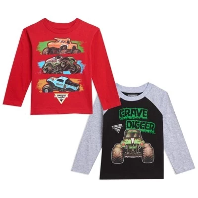 Футболки для мальчиков Monster Jam, 2 шт., разноцветные