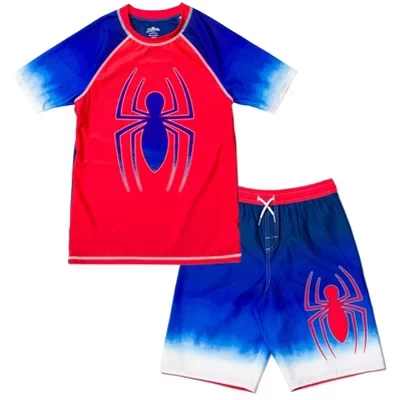 Комплект одежды Marvel UPF 50+ Реглан Rash Guard и плавки для малыша в стиле человека-паука