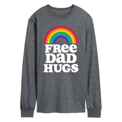 Мужская футболка с длинным рукавом Dad Hugs и графическим рисунком heather charcoal в стиле 