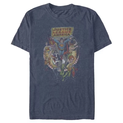 Мужская футболка Justice League Vintage Hero, синяя