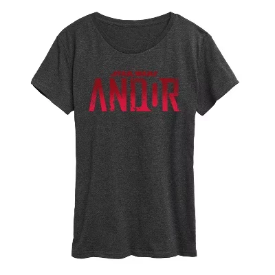 Женская футболка с коротким рукавом и графическим принтом с логотипом Andor heather charcoal