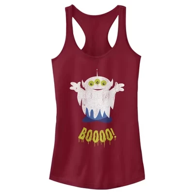 Женская майка для юниоров на Хэллоуин Squeeze Alien Boo Ghosts Racerback алого цвета