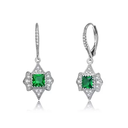 Серьги Princess из стерлингового серебра с круглыми фианитами, потрясающе элегантное украшение, которое придает классический блеск любому случаю или наряду.