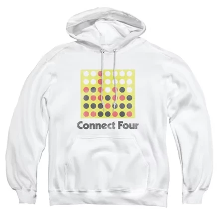 Мужская толстовка с капюшоном Connect 4 с логотипом, белая