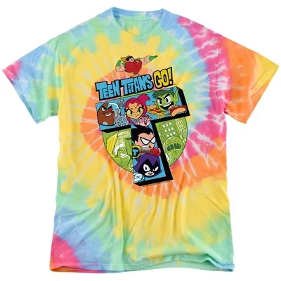 Мужская футболка Teen Titans Go Tie Dye rainbow spiral