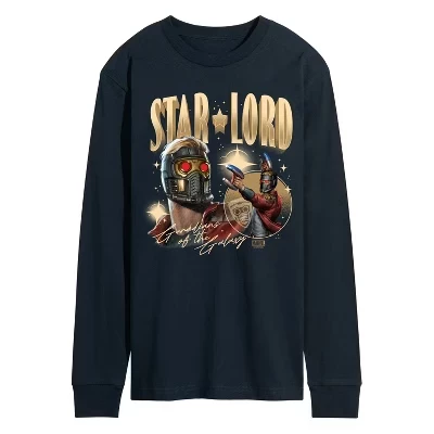 Мужская футболка Guardians of the Galaxy Star Lord с длинным рукавом и графическим рисунком, синяя