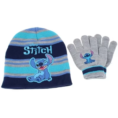 Для мальчиков набор Textiel Trade шапка и перчатки Disney Stitch, тёмно-синие