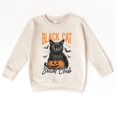 Black Cat Social Club Pumpkin - Толстовка с рисунком для малышей и молодежная толстовка с рисунком natural