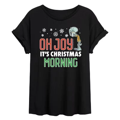 Женская футболка Oh Joy Its Christmas Morning с объемным рисунком черного цвета
