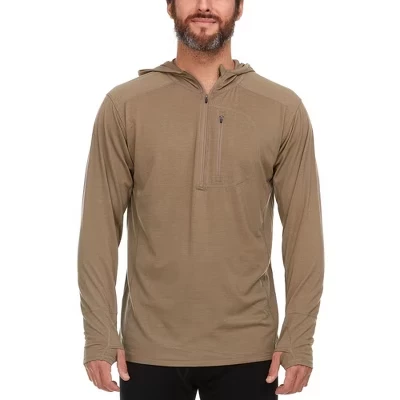 Мужская шерстяная толстовка с капюшоном на молнии Micro Weight - Woolverino tan 499