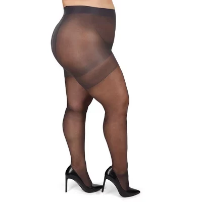 Колготки Memoi Energizing Curvy Control Top черные