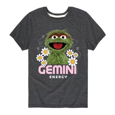 Детская футболка Sesame Street Oscar Gemini Energy, серый меланж
