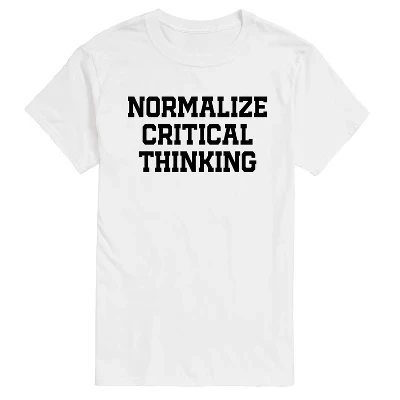 Men's -  - Normalize Critical Thinking Short Sleeve Graphic T-Shirt white
