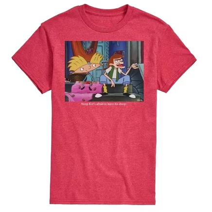 Мужская футболка Hey Arnold Stoop Kid, меланжевая красная