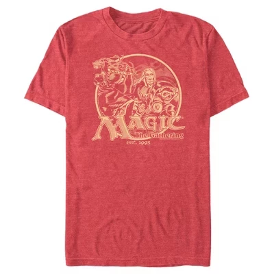 Мужская винтажная футболка Magic the Gathering, красная