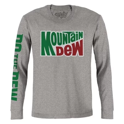 Футболка с длинным рукавом и принтом Mountain Dew Do The Dew Sleeve серого цвета