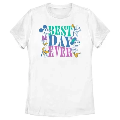 Женская футболка Mickey & Friends Best Day Ever Crew белого цвета