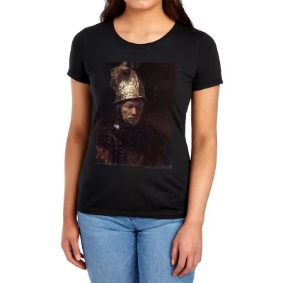 Женская футболка Rembrandt The Man with the Golden Helmet черного цвета