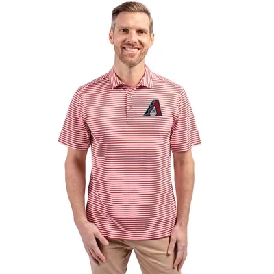 Мужское поло Cutter & Buck Virtue Eco Pique Stripe, красное