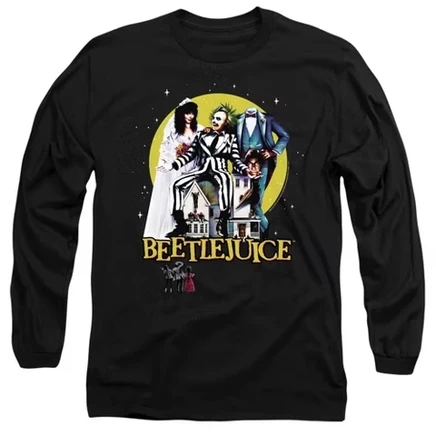 Мужской лонгслив Beetlejuice Poster Revisited, черный