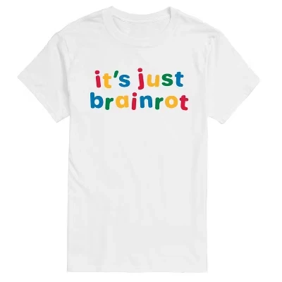Men's -  - Just Brainrot Short Sleeve Graphic T-Shirt white