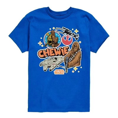 Футболка с коротким рукавом и рисунком Chewie Stickers королевского синего цвета