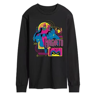 Men's -  - X-Men Magneto Vaporwave Long Sleeve Graphic T-Shirt black