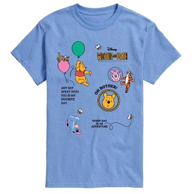 Мужская футболка Winnie the Pooh Balloon Collage, голубая
