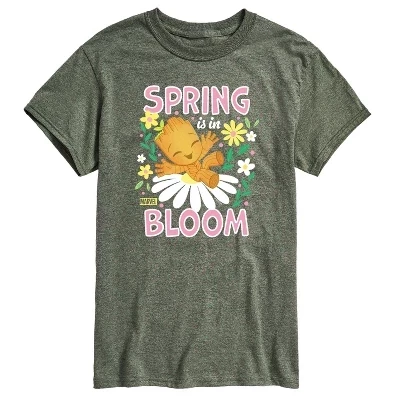Мужская футболка с коротким рукавом и рисунком Guardians of the Galaxy Spring Is In Bloom зеленого цвета