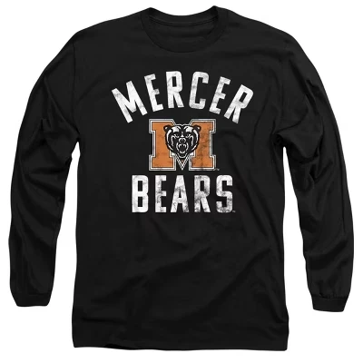 Мужская футболка Mercer University большого размера с длинным рукавом черного цвета