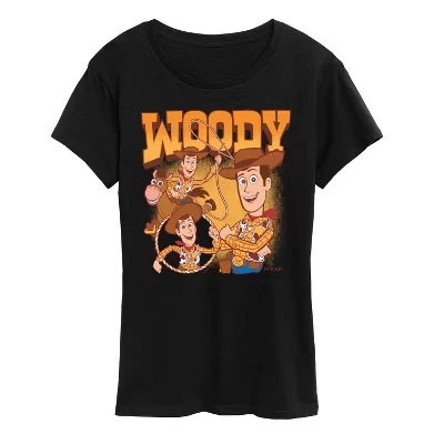 Женская футболка с коротким рукавом и графическим принтом Woody Bootleg, черная