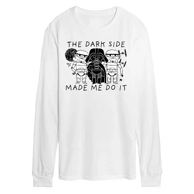 Мужская футболка с длинным рукавом и рисунком The Dark Side Made Me Do It, белая