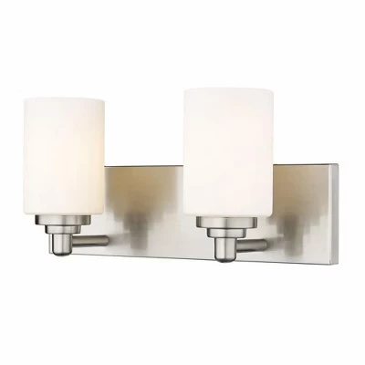 Soledad 2-Light Светильник для туалетного столика - Минималистичный стальной светильник с шикарными стеклянными абажурами серебристого цвета