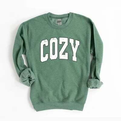 Женская толстовка с рисунком Cozy Weared Varsity зеленого цвета