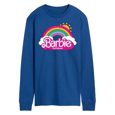 Мужской лонгслив Barbie Logo Rainbow, синий