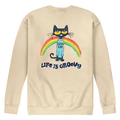 Мужская флисовая толстовка Life Is Groovy с графическим принтом кремового цвета