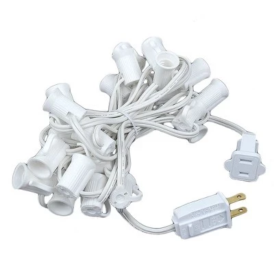 Рождественский стрингер на подставке для канделябров Novelty Lights C7/E12, Винтажный праздничный подвесной светильник, проволока SPT-1 20 калибра белого цвета