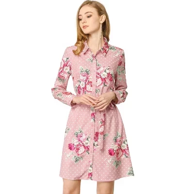 Женское платье INSPIRE CHIC в горошек, розовое