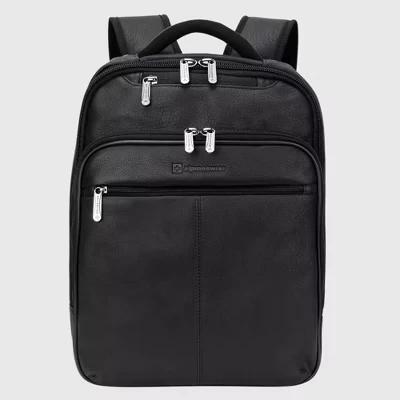 Рюкзак Alpine Swiss Olsen для 13″ ноутбука кожаный, черный