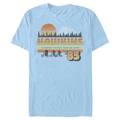 Мужская футболка Stranger Things Retro Hawkins Bikers, голубая