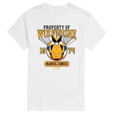 Мужская футболка с коротким рукавом Property of Wolverine с графическим рисунком белого цвета