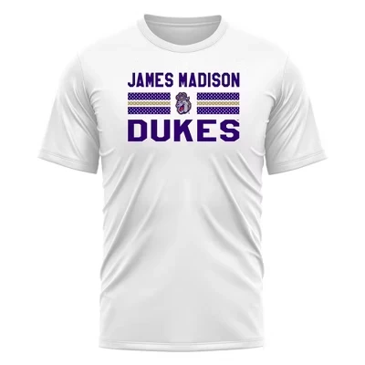 Мужская спортивная футболка Campus Lab James Madison University из джерси в полоску белого цвета