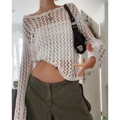 Женский ажурный топ Yesfashion, белый