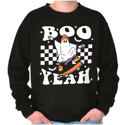 Крутая толстовка для скейтбординга Ghost Boo Yeah для мужчин или женщин черного цвета