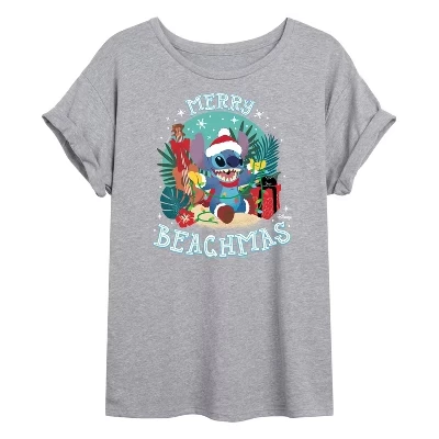 Женская футболка с объемным рисунком Merry Beachmas Christmas с веселым пляжным Рождеством